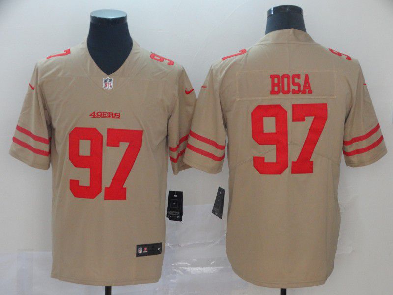Men San Francisco 49ers #97 Bosa 2019 Vapor Untouchable Nike Yellow Inverted Legend NFL Jerseys